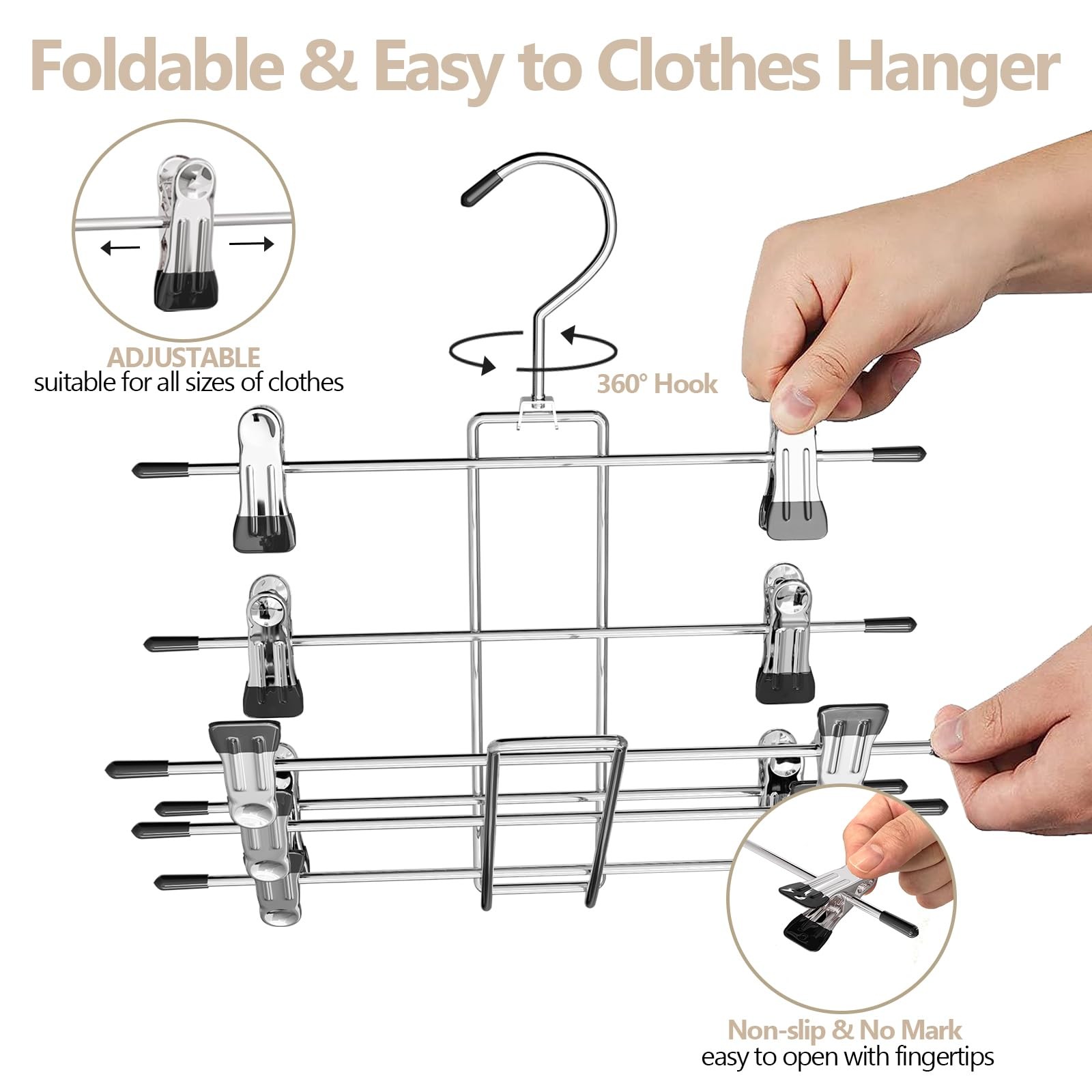 Hangerspants & Skirt Hangers Space Saving Hanging Closet Organizer And Storage