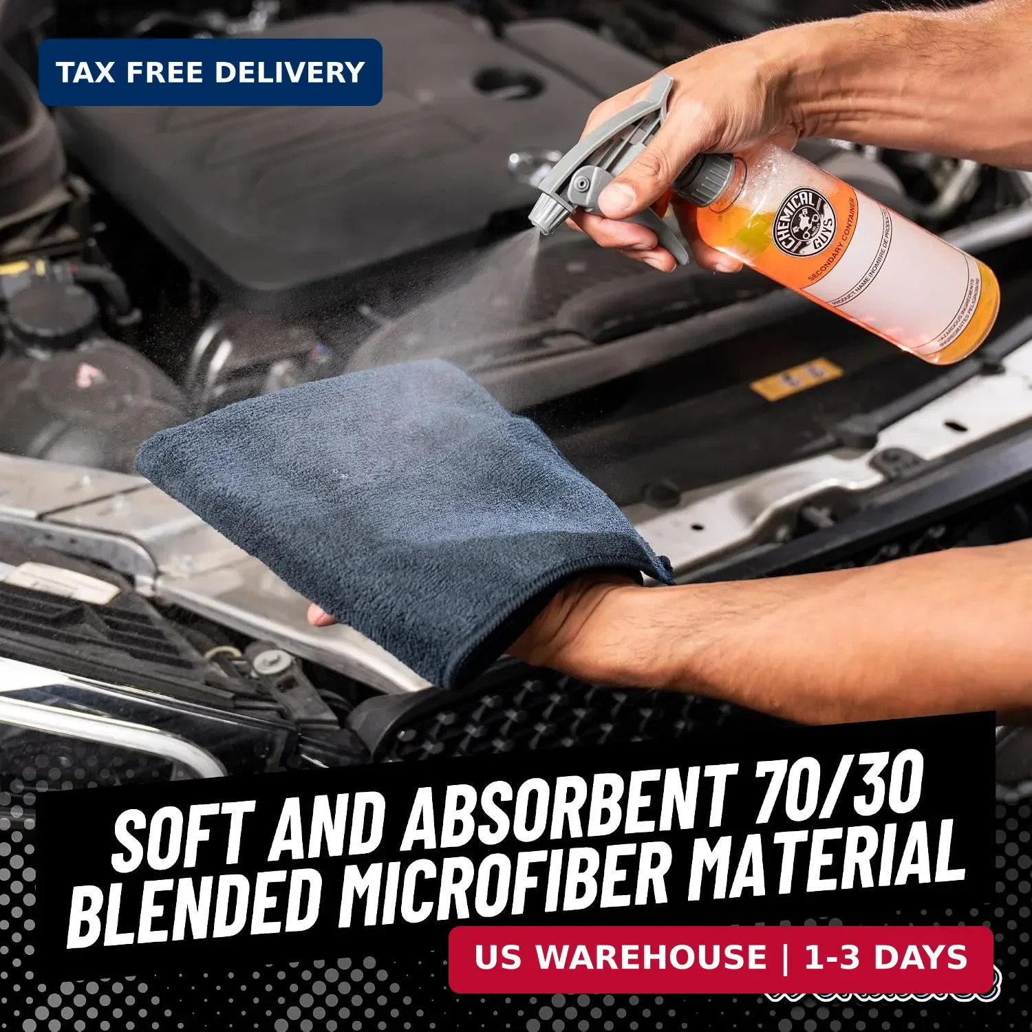Chemical Guys MIC35306 Workhorse Professional Grade Microfiber Towel, Black (16