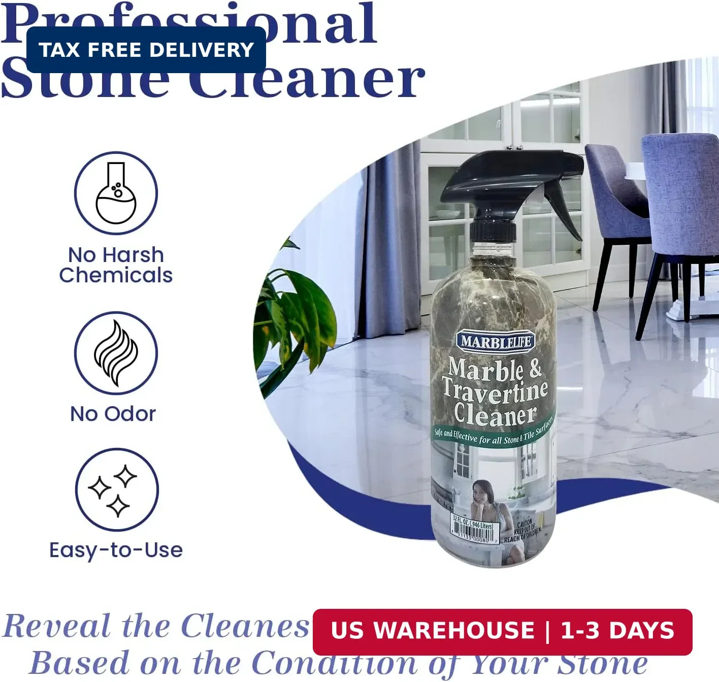 Marblelife InterCare Marble and Travertine, Natural Stone & Terrazzo Liquid Clea