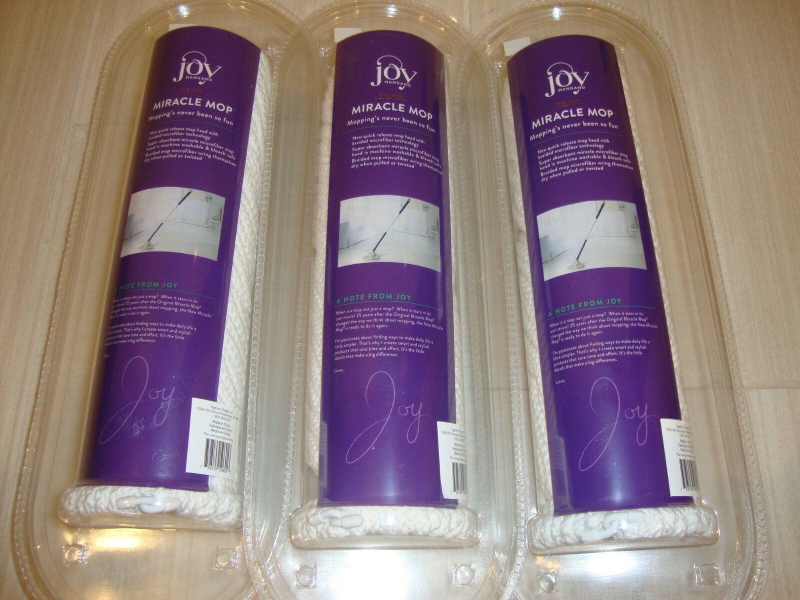 3 Joy Mangano The New Miracle Mop Refill Replacement Head