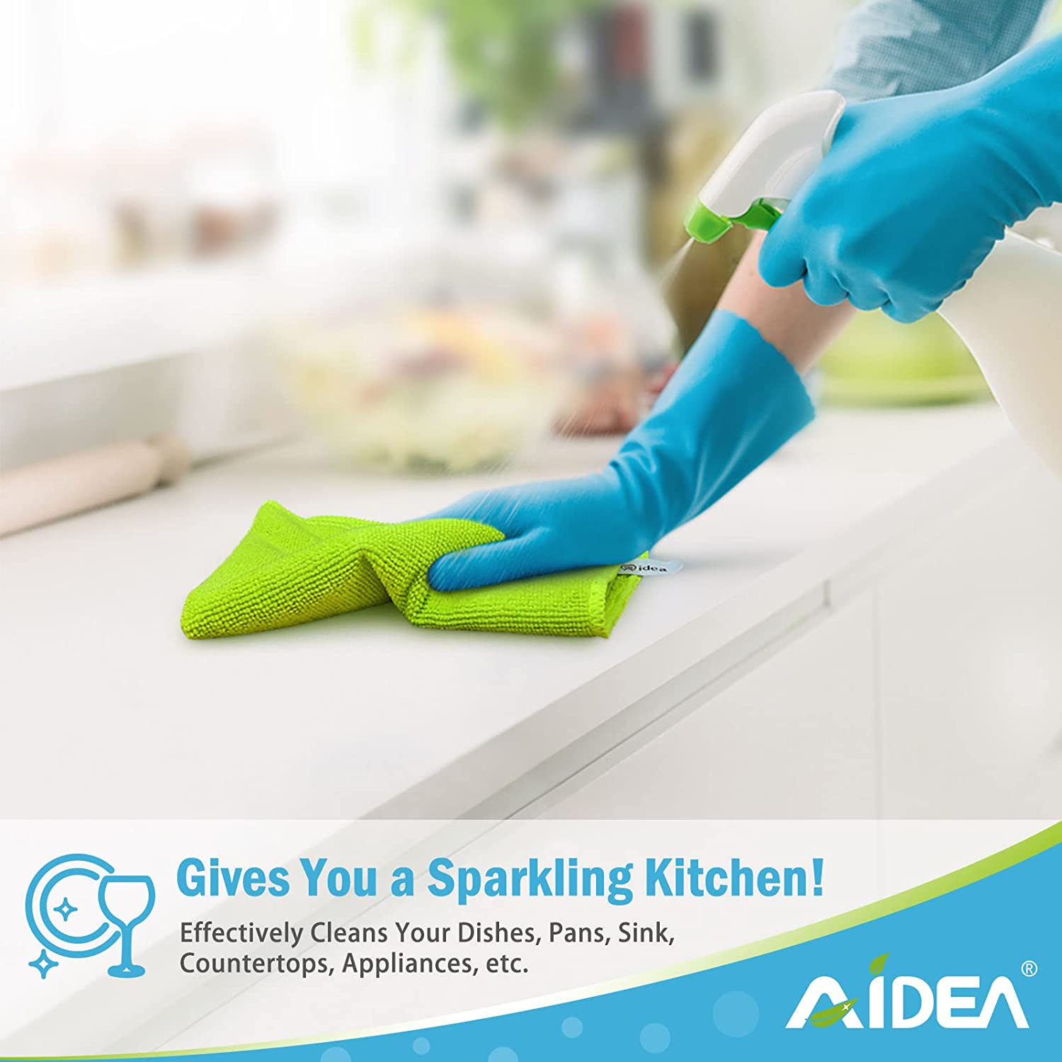 AIDEA Microfiber Cleaning Cloth-100Pk, Soft Microfiber Towels for Cars, Absorben