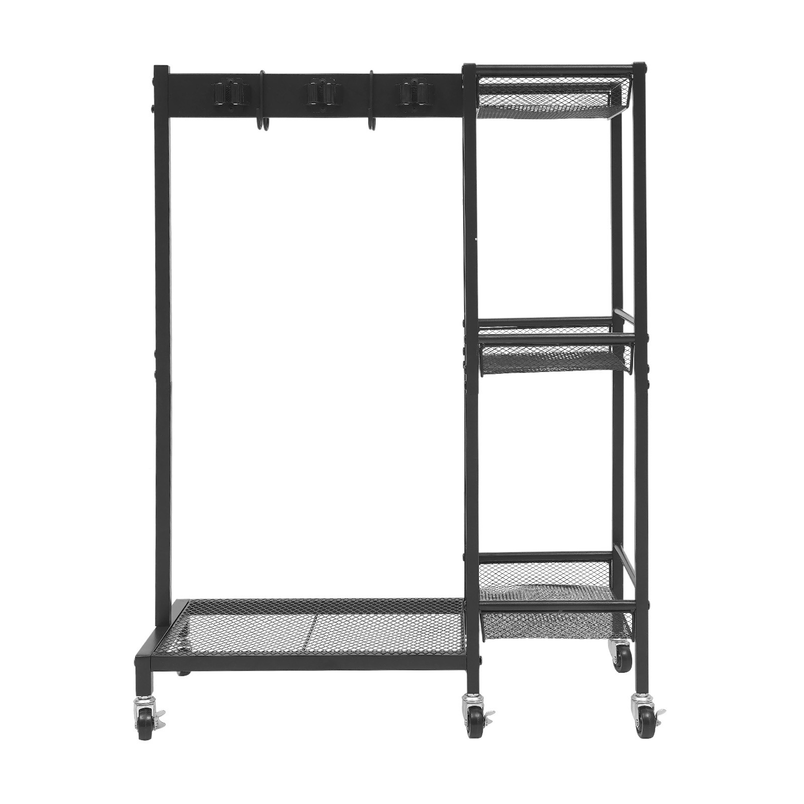 Mobile Cleaning Trolley Cart with Wheels 25.6×11.8×33.5 Inch for Home Office