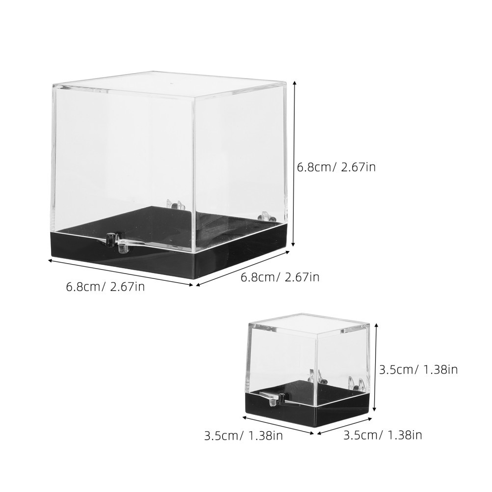 5Pcs Transparent Plastic Specimen Boxes for Mineral Collection and Coin Display
