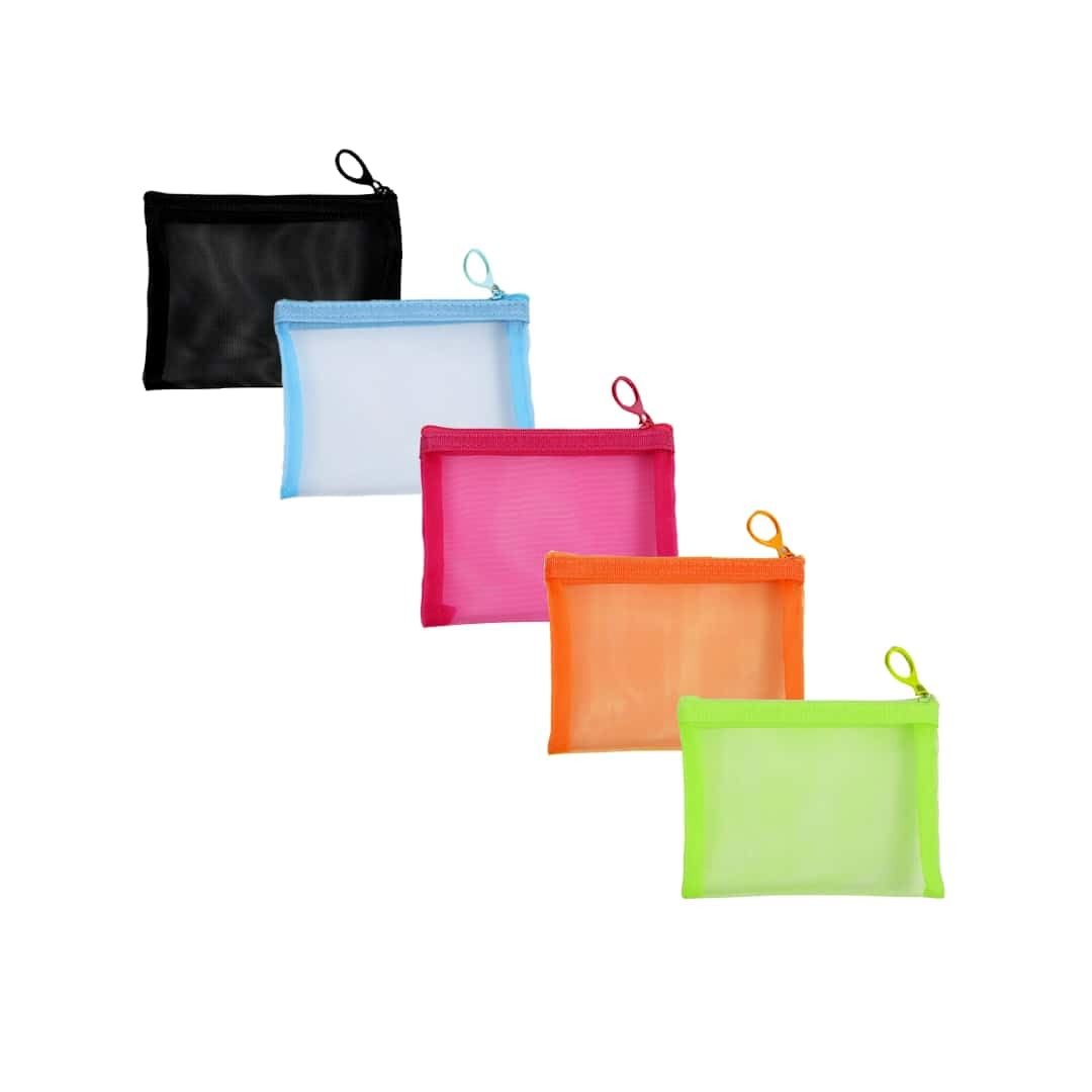 ZSlactp 5 Pack Small Mesh Zipper Pouch Bags for Purse, 5″ x 4″, B7 (5″ x 4″)