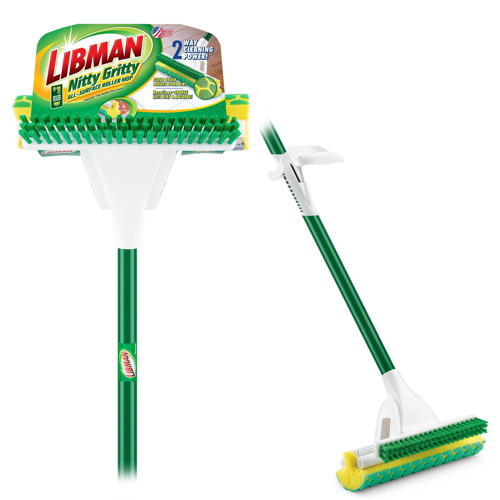 Nitty Gritty Roller Sponge Mop with Scrub Brush