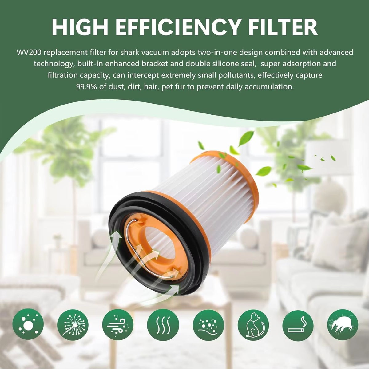 4 Pack Replacement filter for Shark WV200 WV201 WV205 WV220 WV221 WV250 WV251