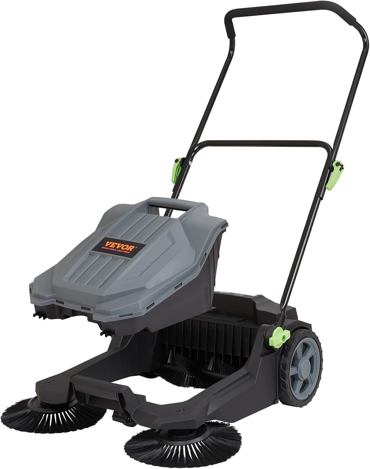 Walk-behind Hand Push Floor Sweeper, 25.6″ Sweeping Width | Manual Non-Electr…