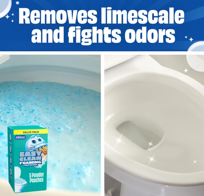 Scrubbing Bubbles Easy Clean Foaming Toilet Bowl Cleaner, Easy Drop In Powder Po