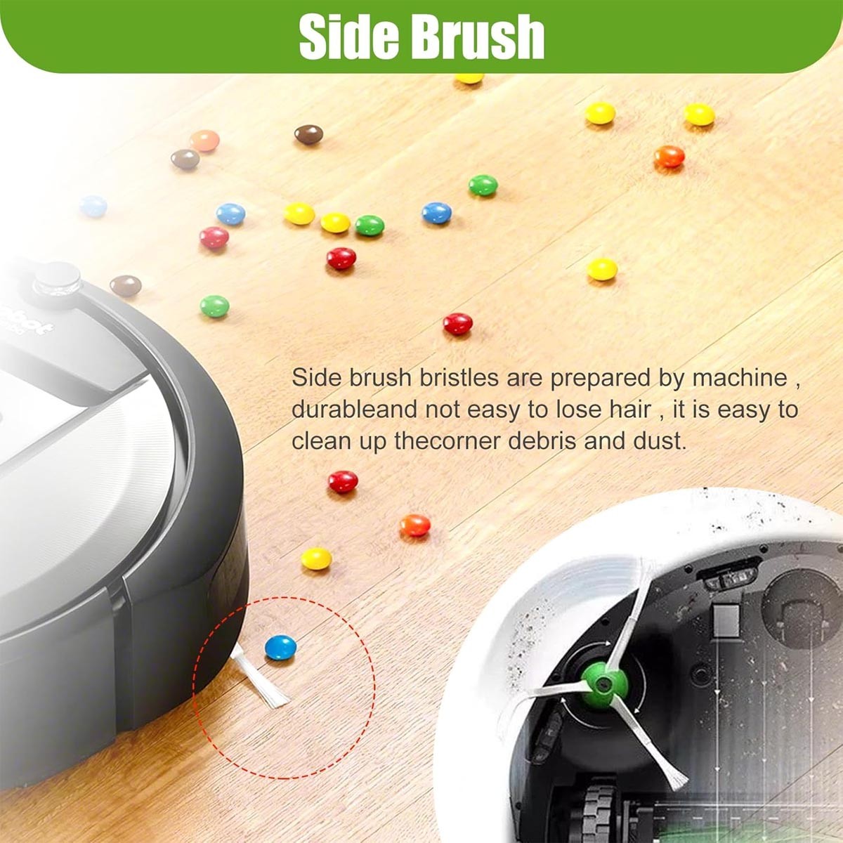 Armed Side Brush For iRobot Roomba i/j/e Series i3 i4 i6 i7 i8 j5 j6 j9 e5 e6 e7