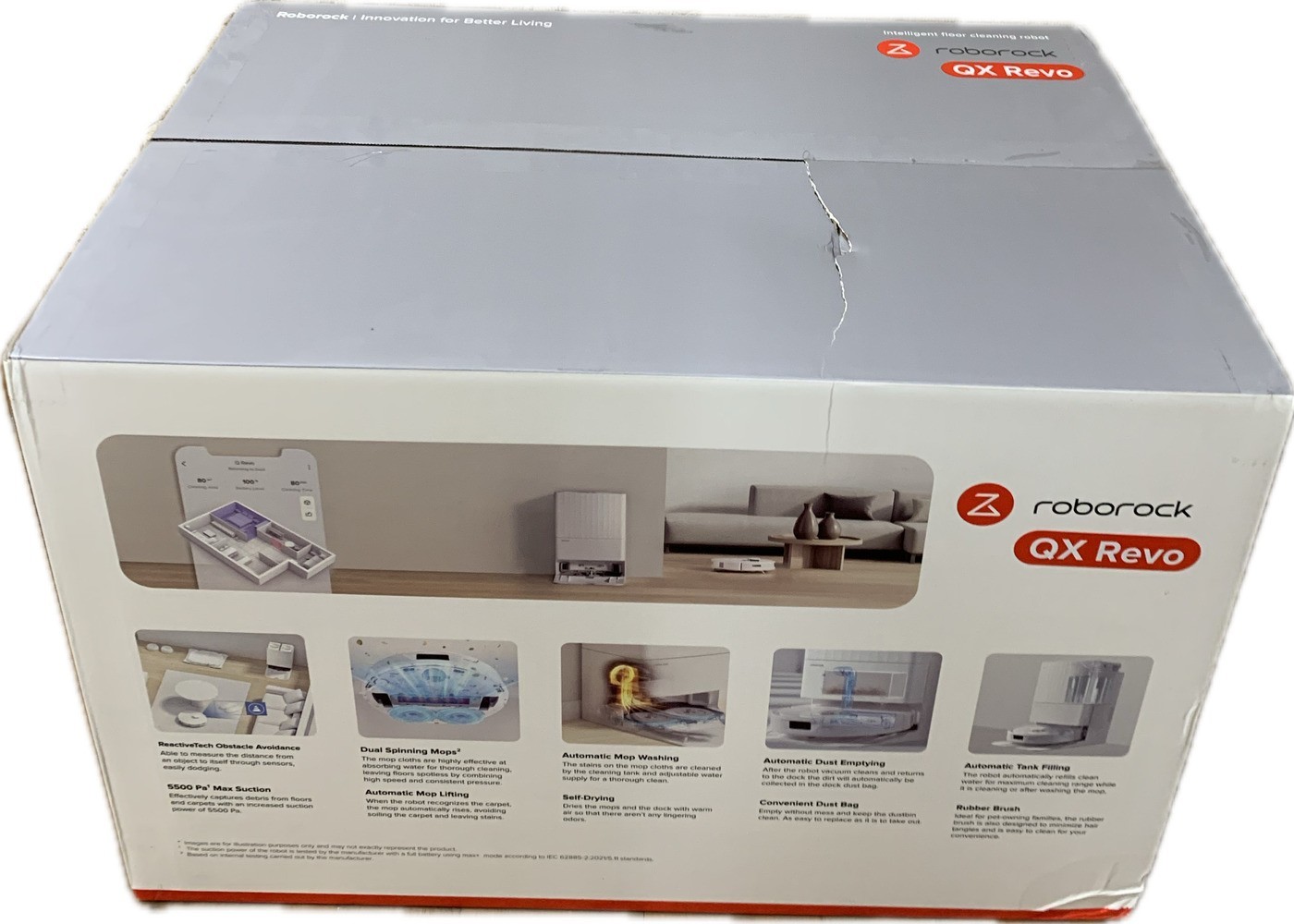 Roborock QX Revo Vacuum & Mop Robot with Multifunctional Dock – New – White
