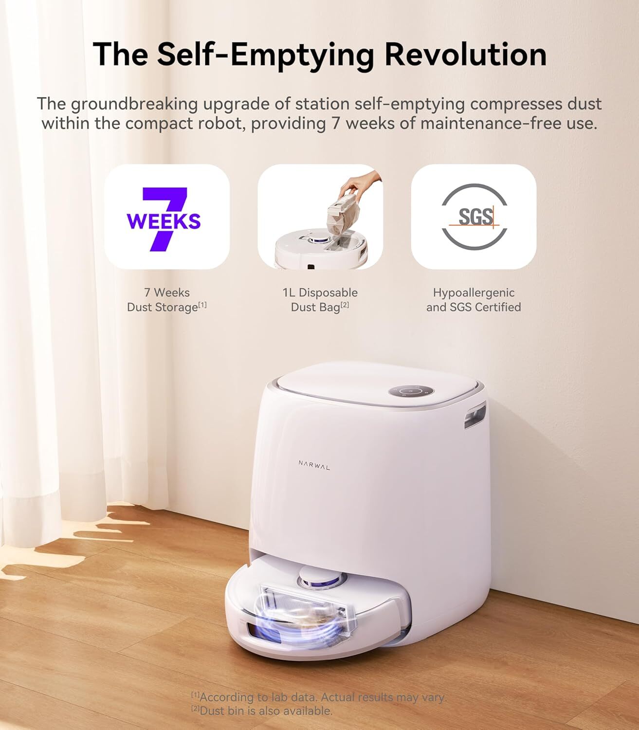 NARWAL Freo X Ultra Robot Vacuum Cleaner & Mop Combo Self-Empty Cleaning 8200Pa