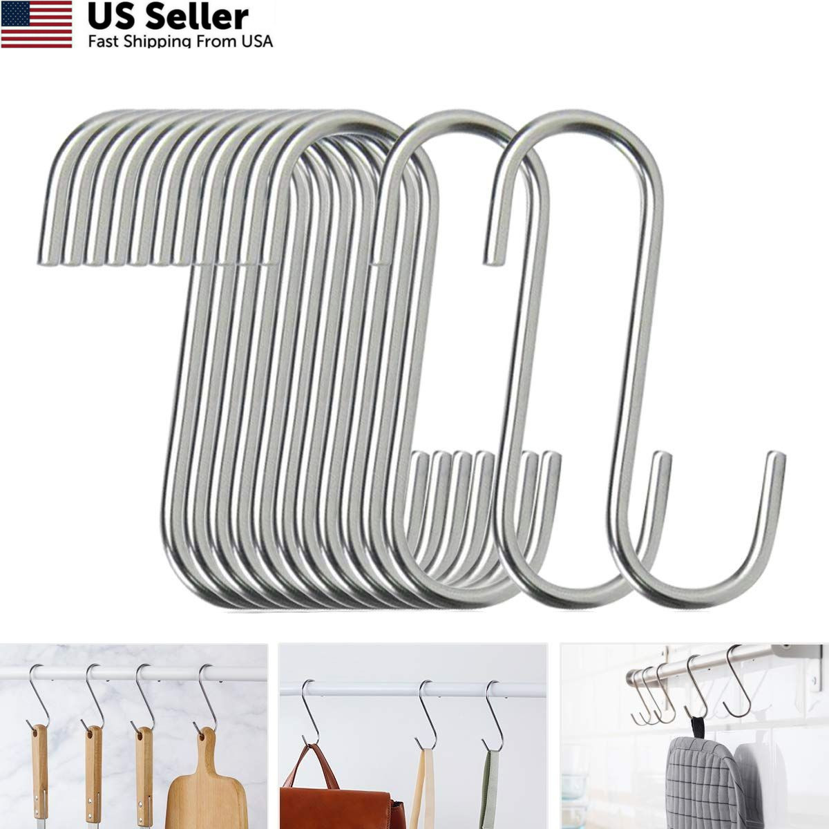 HTBMALL 40 Pack S Hooks – Stainless Steel Heavy Duty S 40-Pack(2.75 Inch)
