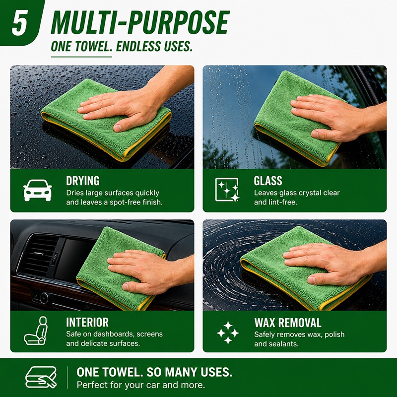 4 Pack Microfiber Car Detailing Towels 16″ x 24″ 380 GSM Lint Free Scratch Free