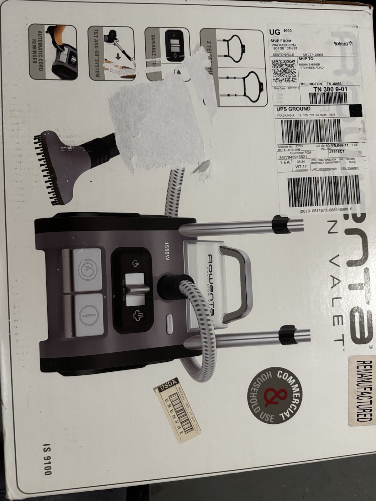 Rowenta IS9100 Precision Valet Commercial Full Size Garment Steamer Tested New