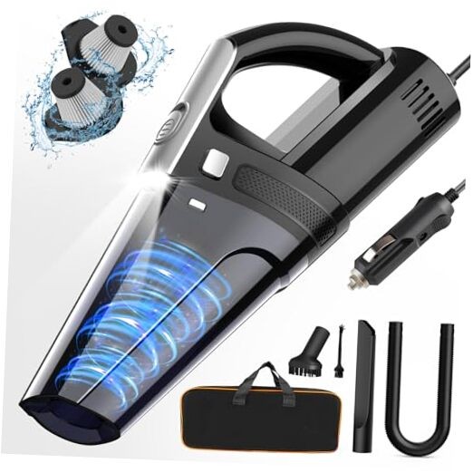 DRECELL Car Vacuum, Portable Car Vacuum Cleaner with 7000PA Suction, DC Black