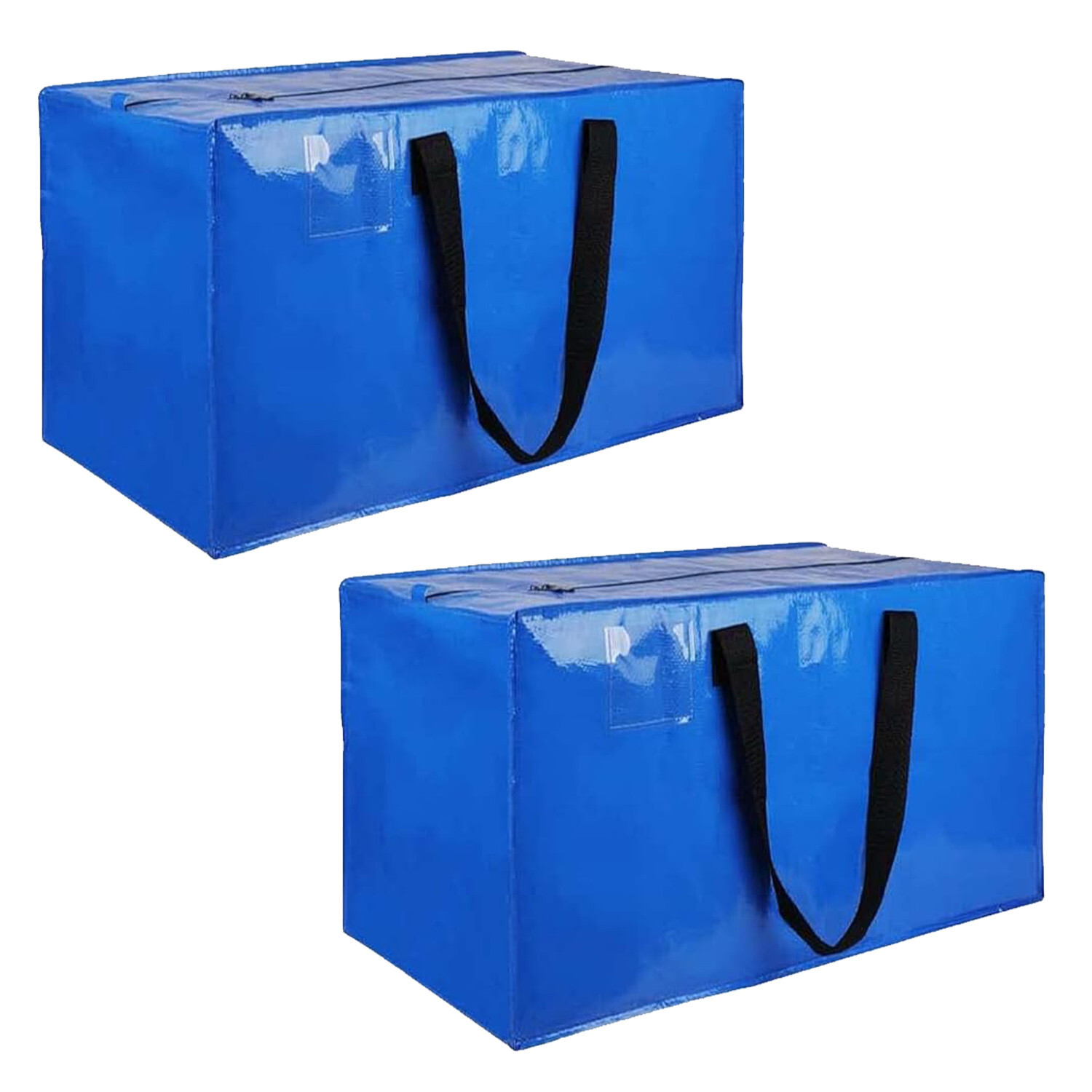 2/6 Pack Moving Bags Heavy-Duty Extra Large, Blue Moving Totes W/ Zippers Handle