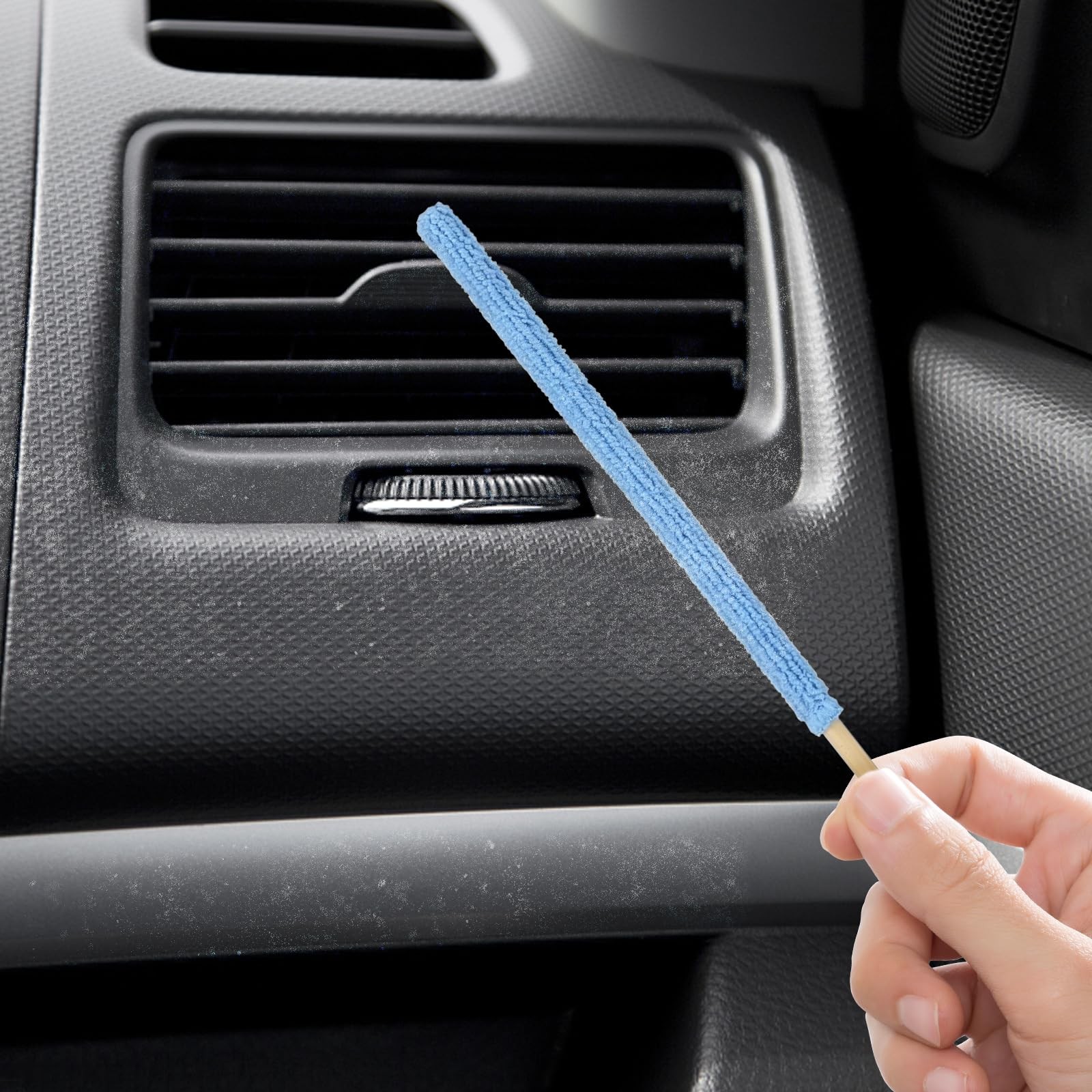 12 Pcs Blue Pink Microfiber Detail Duster Sticks 10.3 Inch