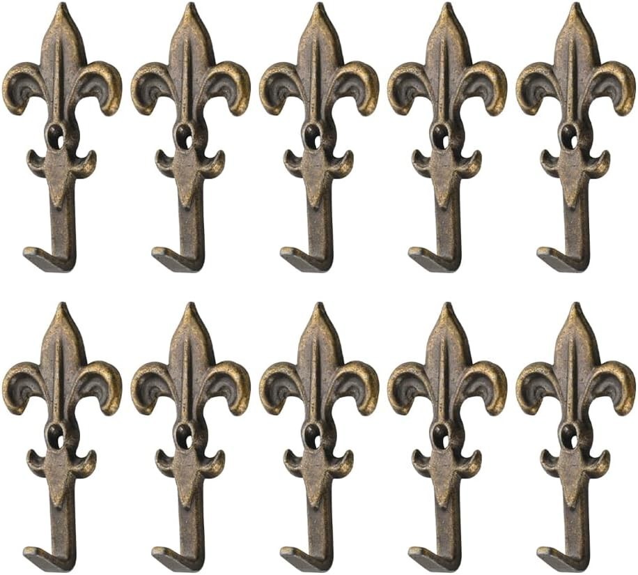 10 PCS Vintage Metal Wall Hooks, Bohemian Decorative Hook with Screws, Wall Hook