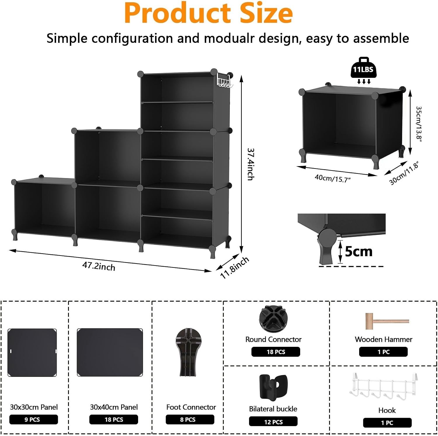 Portable DIY Cube Storage Shelves – 6 Stackable Units for Closet and Living Room