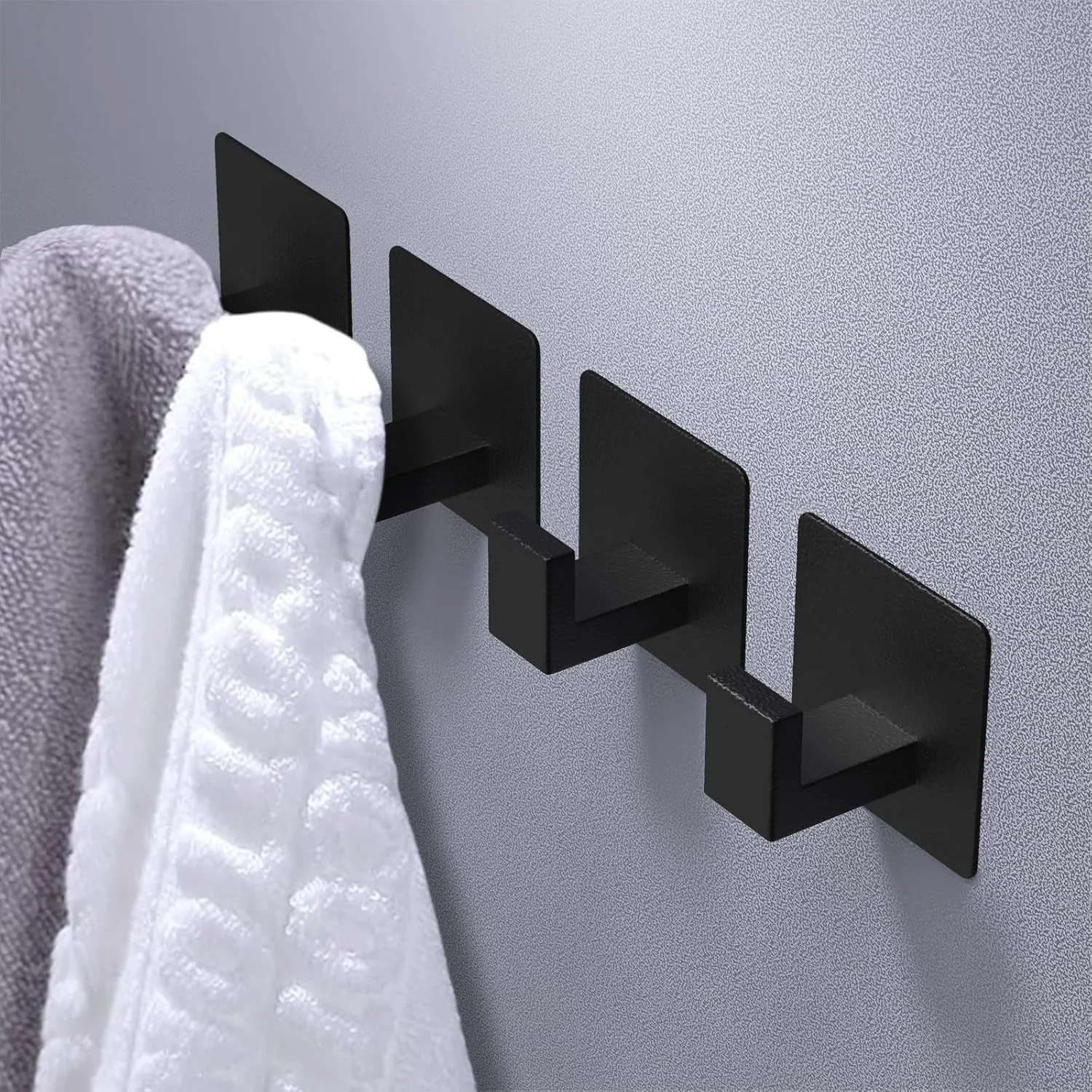 4 Pack Heavy Duty Adhesive Towel Hooks Aluminum Wall Mount For Kitchen Bathroom