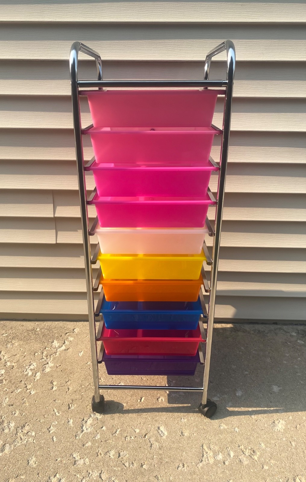 Rainbow 10 Drawer Rolling Storage Cart Scrapbook/Home/Office/School Organizer