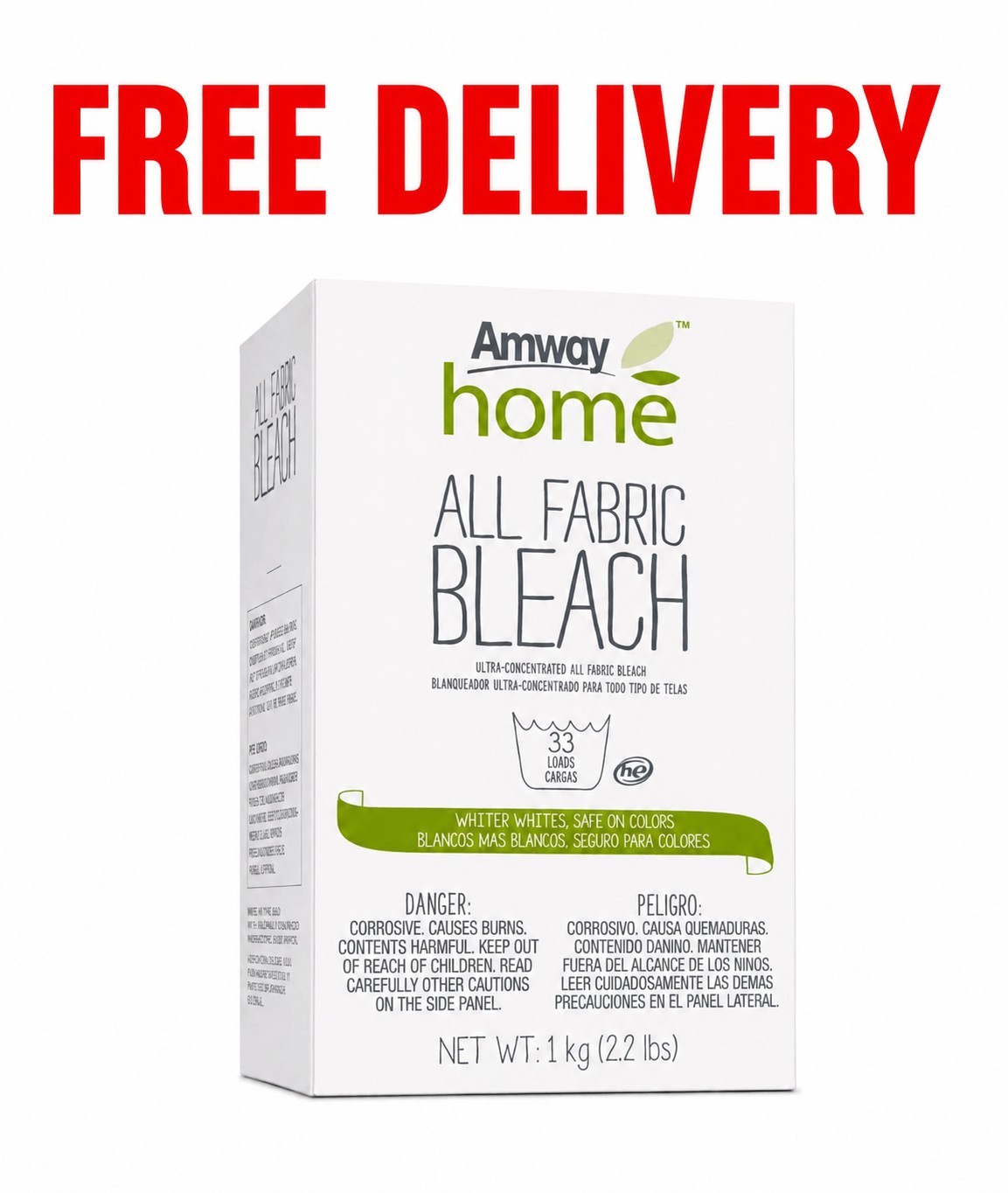 Amway Home All Fabric Bleach Powder, Ultra-Concentrated, HE, 33 Loads, 1kg