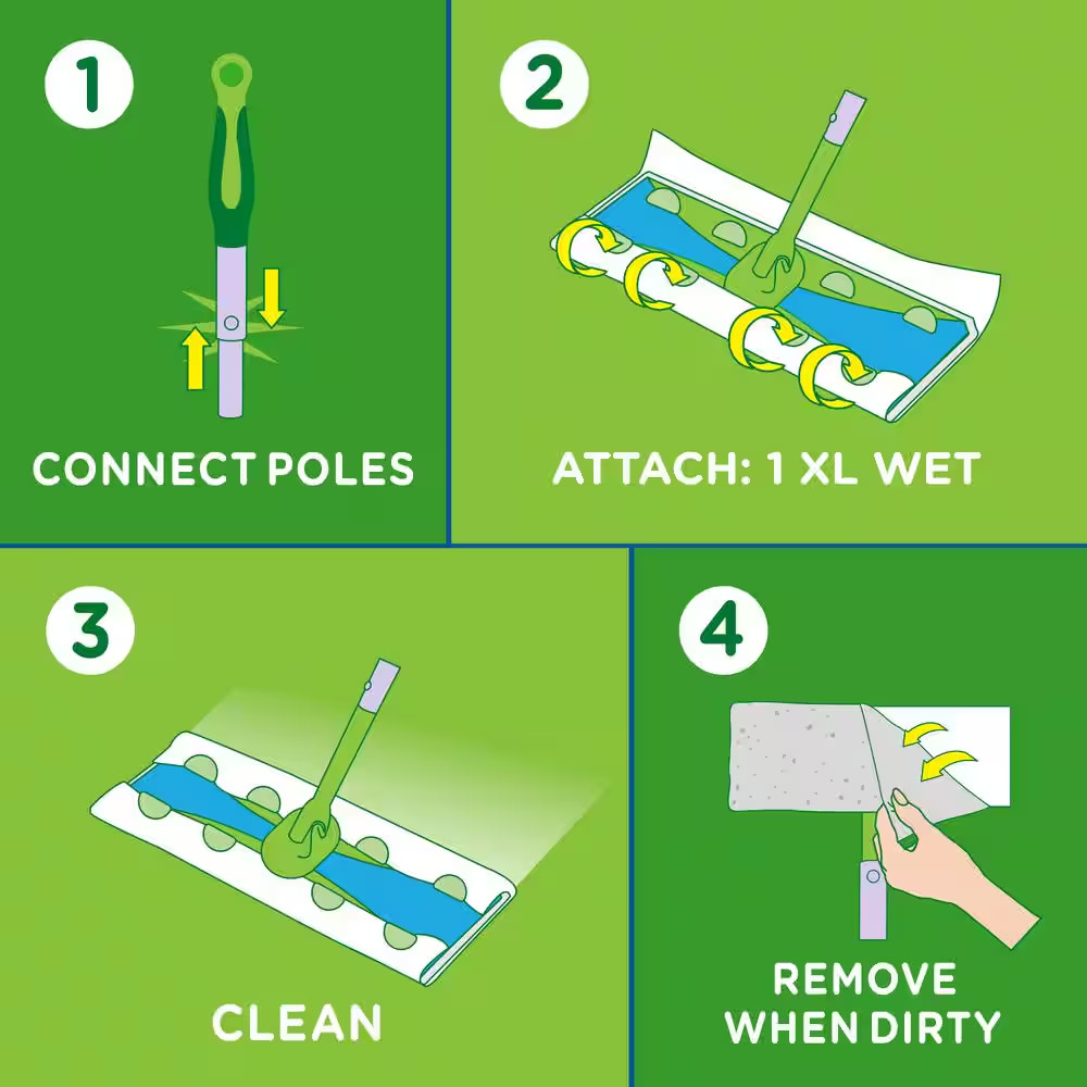 Sweeper XL Wet with Open Window Scent Wet Mop Pad Refills (12-Count, 2-Pack) Fre