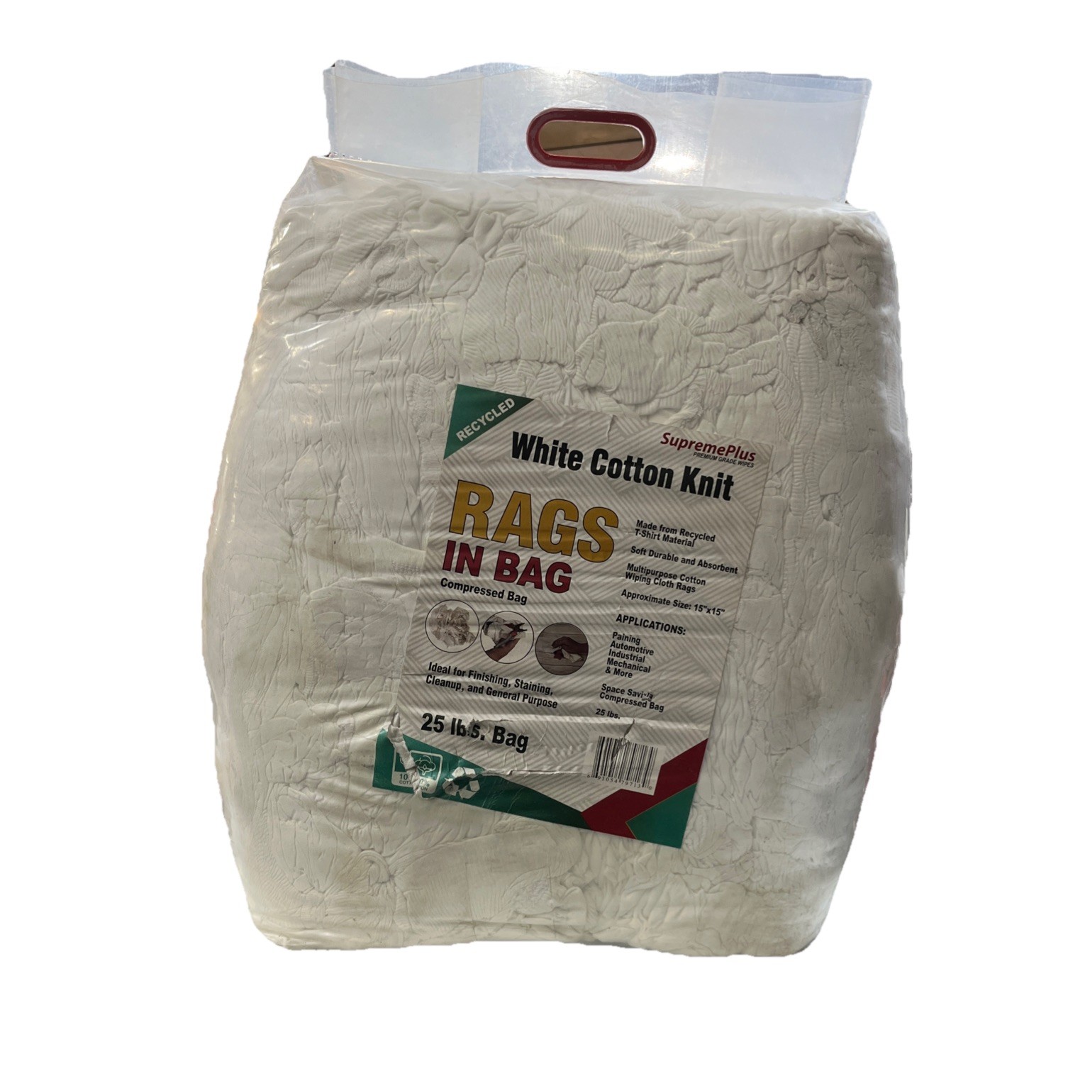 Supreme Plus White Cotton Knit Rags In Bag