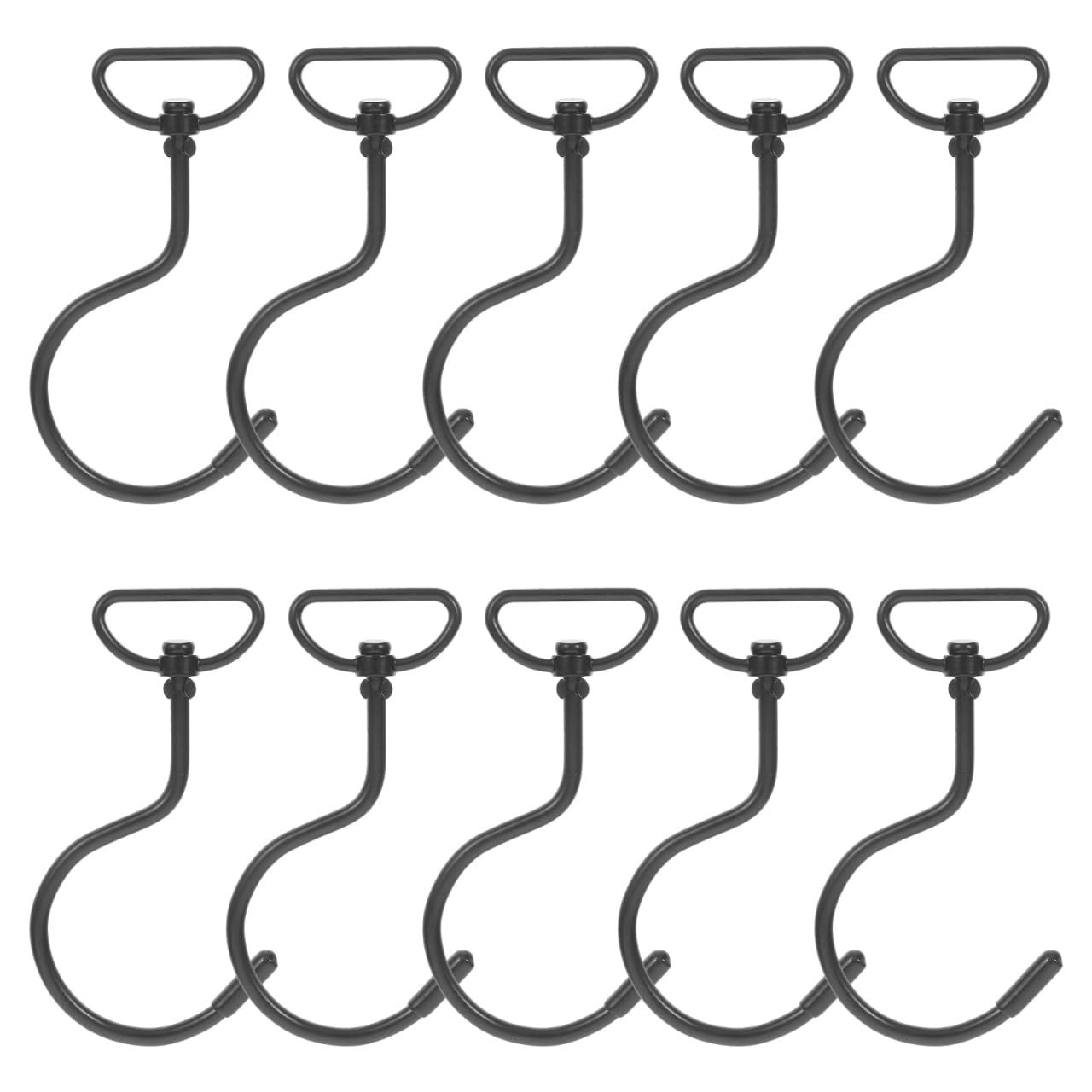 10 Pcs 360° Rotating Metal Hooks No Drill Stainless Steel Swivel S Hook Hange…
