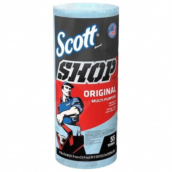 Kimberly-Clark 75130 SCOTT Shop Towel Roll, 55 55 Count (Pack of 1), Blue