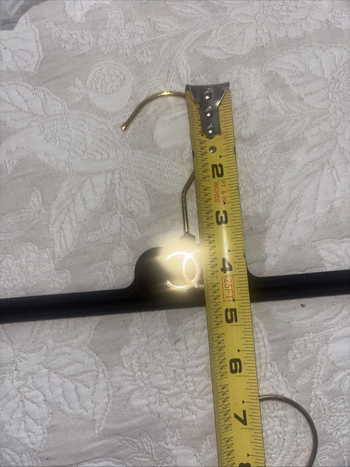 Pair Chanel Black Velvet Gold CC Logo Garment Shirt Sweater Hangers 15 Inch
