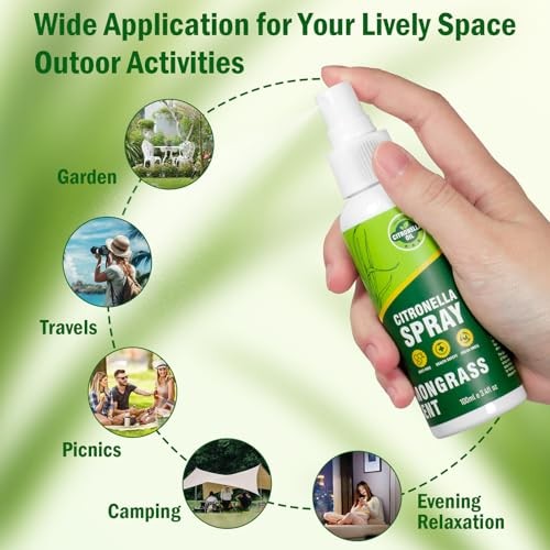 Citronella Spray, DEET-Free, 200ML Air Freshener Spray Summer Outdoor |