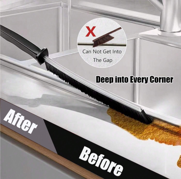 1 pc Multi-Function Crevice Brush for Kitchen & Bathroom Tile Deep Cleaning