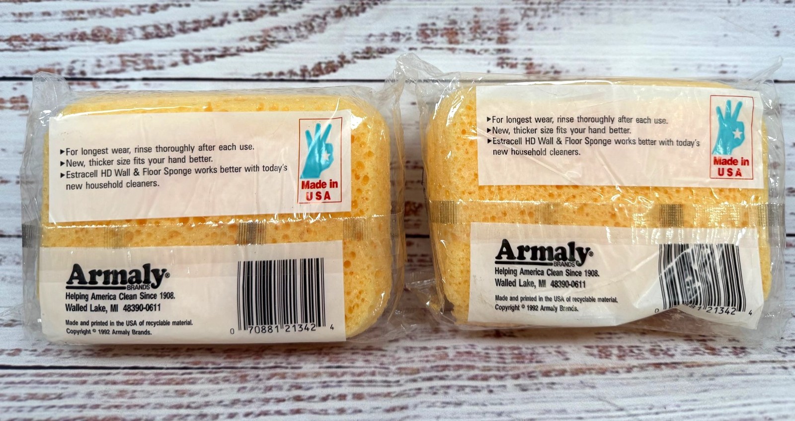 Vintage 90s Armaly Estracell Wall & Floor Sponge 5.5″ Made In USA Lot 2 New