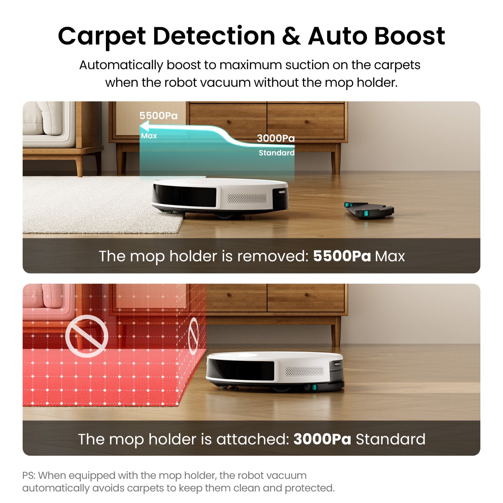 Lefant M350L 6000Pa Robot Vacuum Cleaner Self-Emptying Robotic Vacuum and Mop