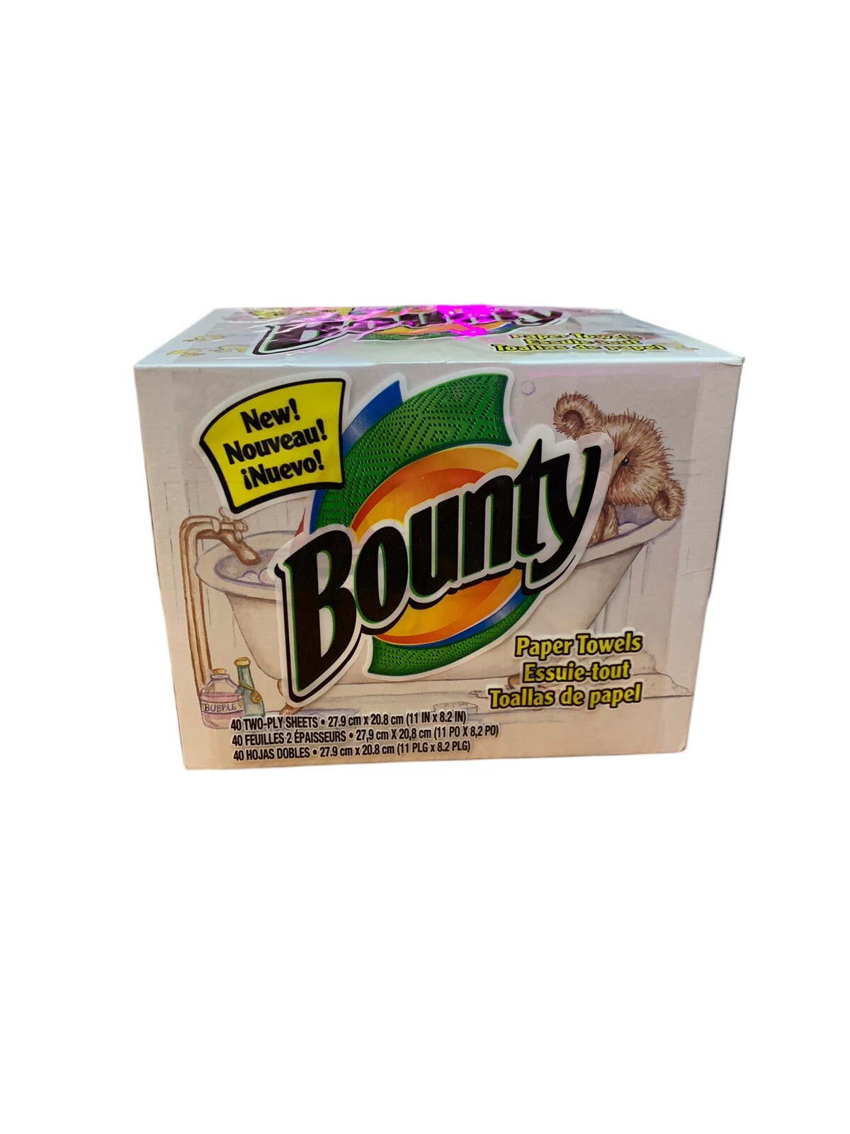Bounty Paper Towels 40 Two-Ply Sheets 11″x8.2″ In Box Bathroom Teddy Bear 2000