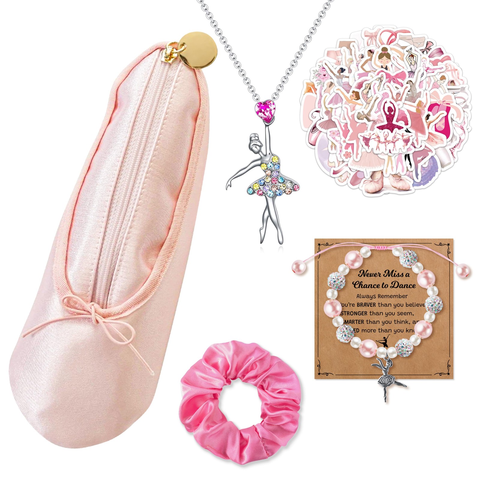 Y1tvei Ballerina Shoe Makeup Bag 7.8 inches x 2.7 x 1.9 inches, Pink