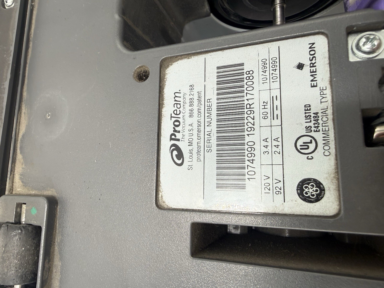 ProTeam Power Head Vacuum Base Working Complete Commercial Unit