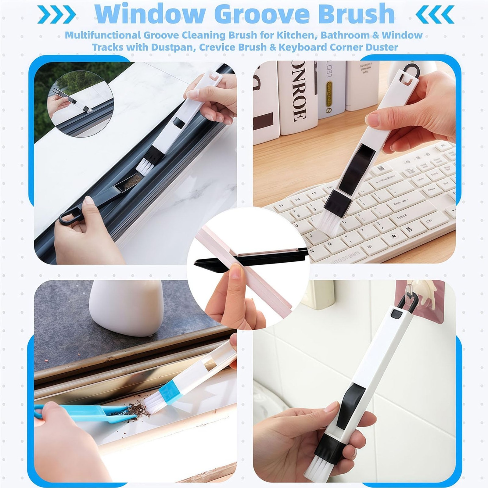 23Pcs Crevice Cleaning Brush Set, Hard One Size, Black, White, Yellow, Red