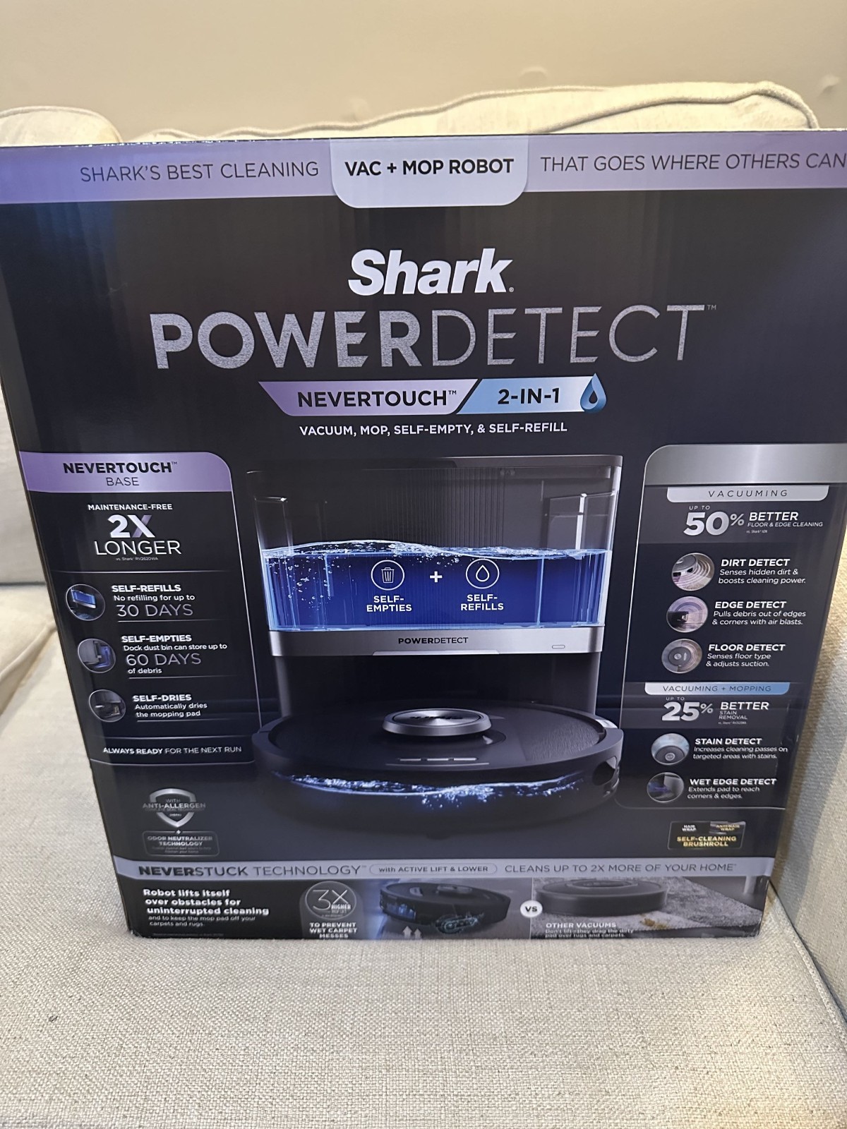 Shark RV2820YE Robot Vacuum & Mop Self-Empty/Self-Refill Auto PowerDetect