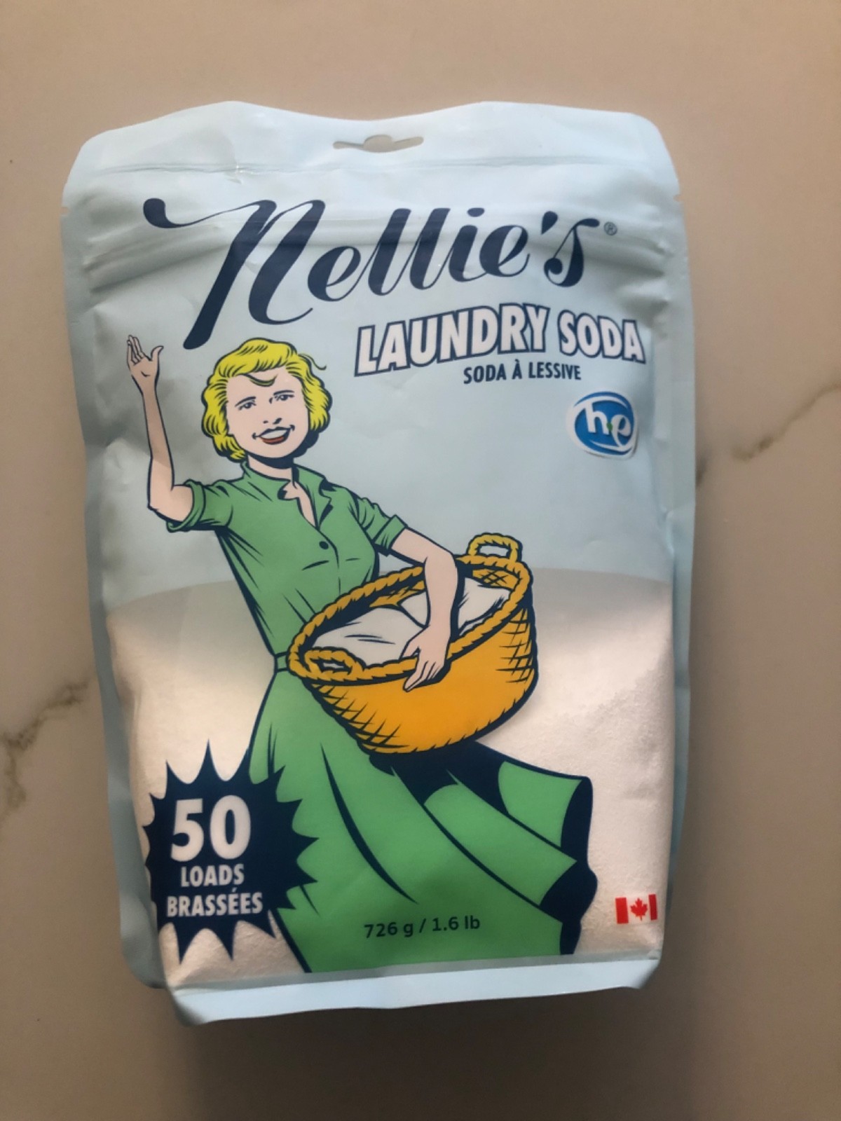Nellie’s All Natural Laundry Soda 50 Loads 1.6 lbs Brand New