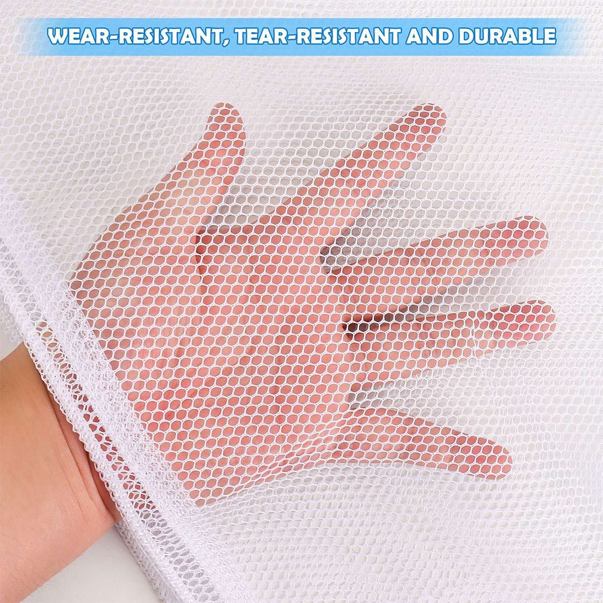 Large Heavy Duty Laundry Bag Mesh Wash Clothes With Drawstring Top Closure