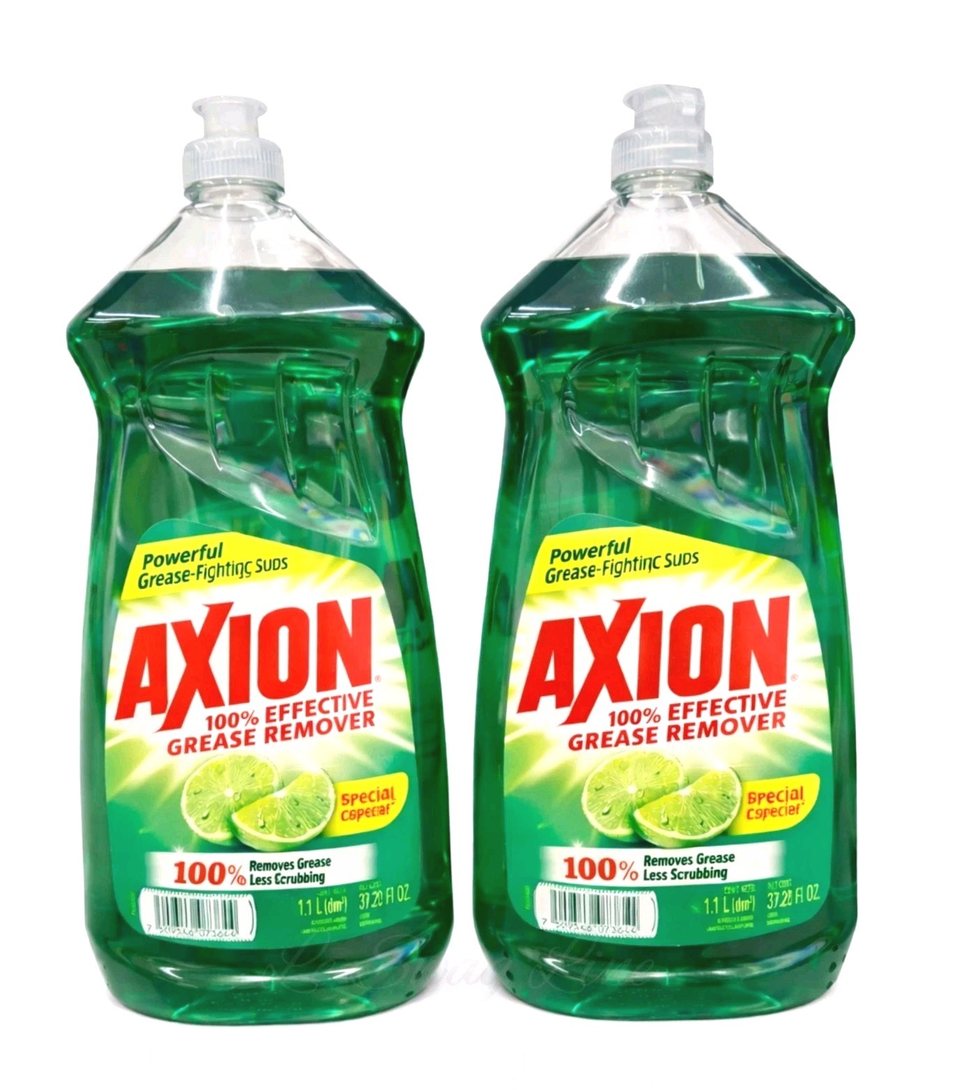 Axion Lemon Dish Soap 1.1L 2 Pack Grease Cutting / Axion Limón Jumbo Size