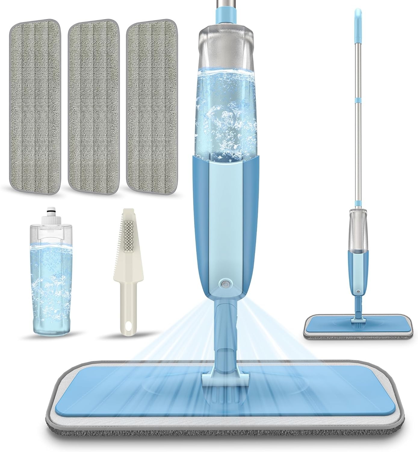 Professional Quality Spray Mop for All Floor Types – Washable Pads Included