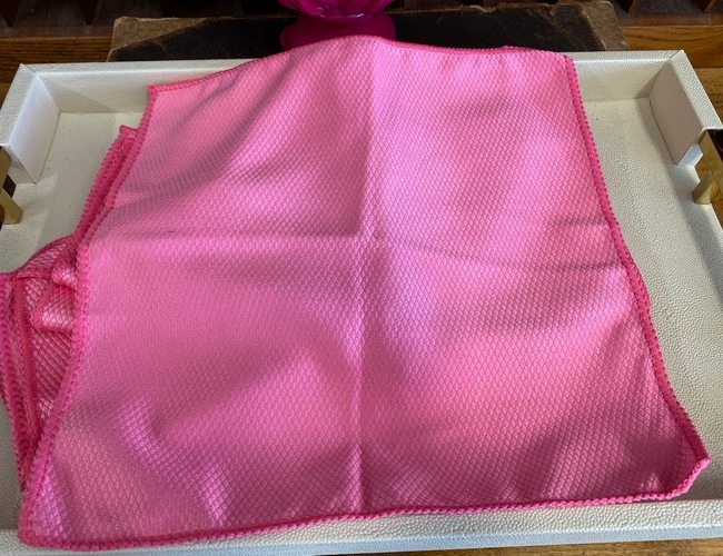 Bio Cleaner 6pc Pink Diamond Weave Microfiber Cloths New Glass Cleaning Lint