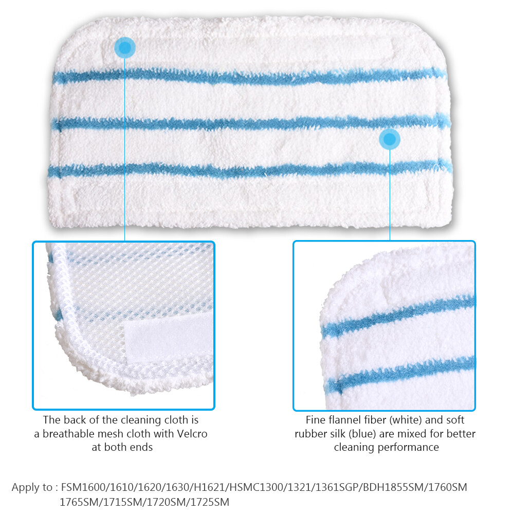 Suitable Mop Pads for Black & Decker Steam Mop FSM 1600 1610 1620 1630 Washable