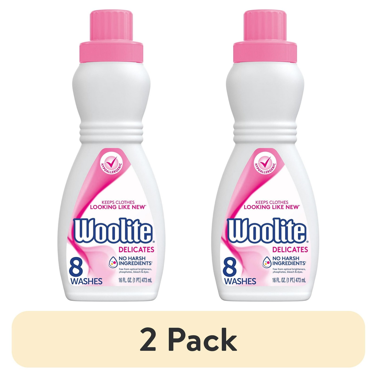 (2 pack) Woolite Delicates Hypoallergenic Liquid Laundry Detergent, 16 fl oz, 8