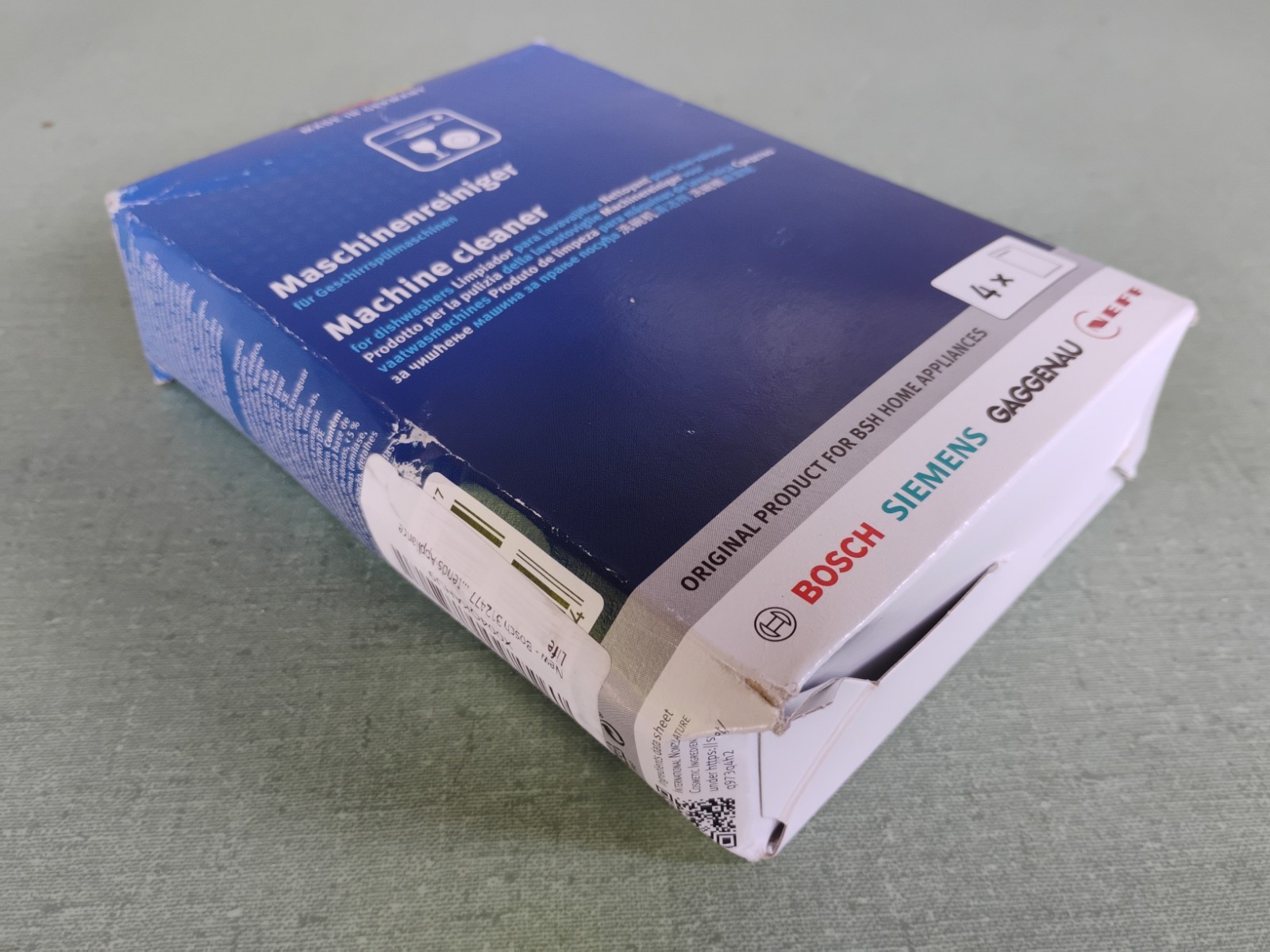 Bosch Dishwasher Machine Cleaner Descaler Degreaser 4-Pack 180g Damaged Box