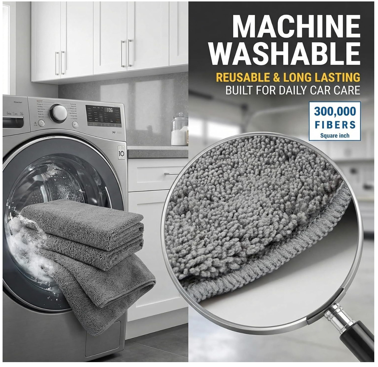 2 Pack Professional Large Microfiber Car Drying Towels (31″ X 24″), Scratch Free