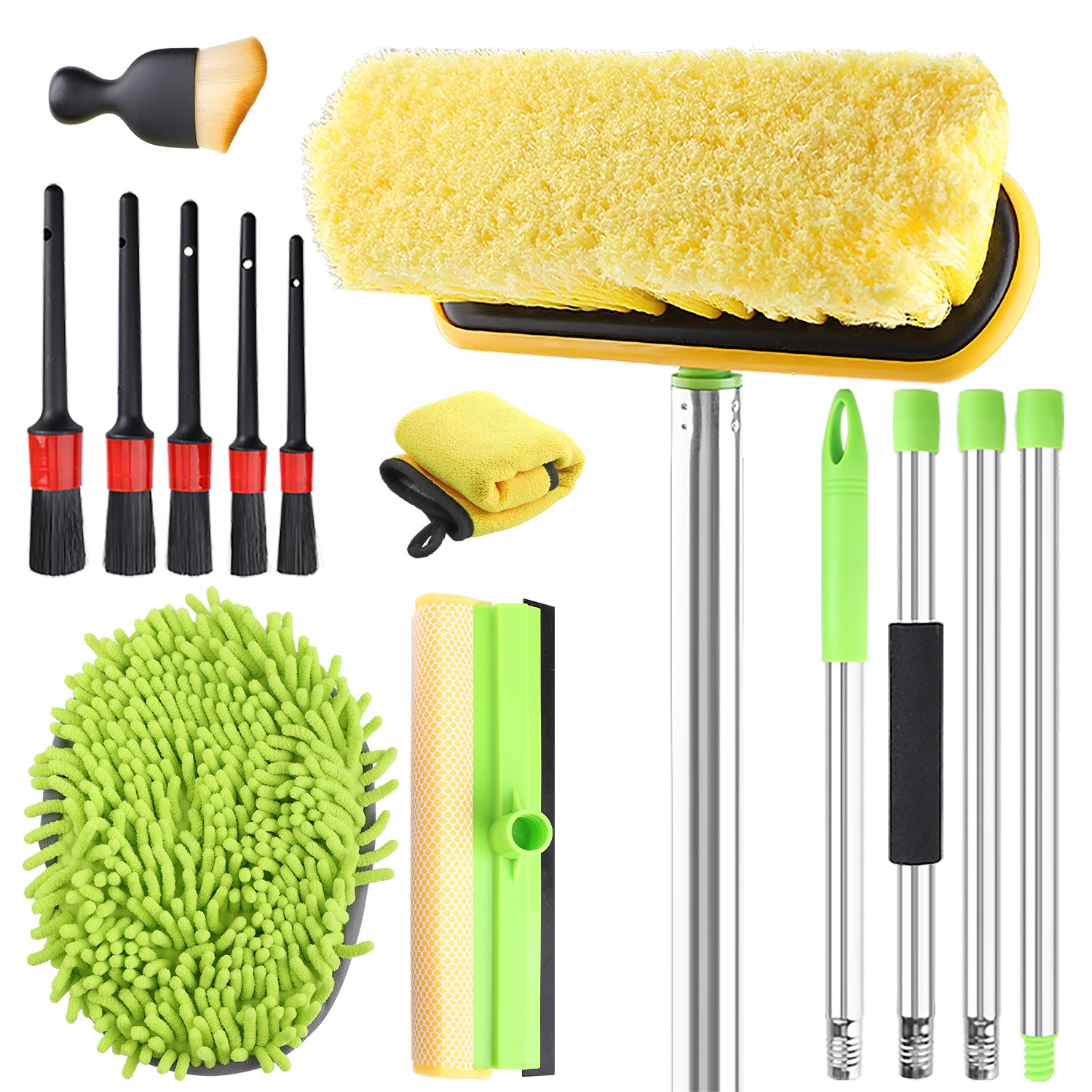 62″ Car Wash Brush with Long Handle, 12PCS for Car RV Truck Boat Wash